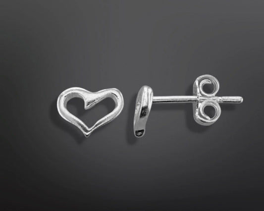 Sterling Silver Handwritten Heart Earrings