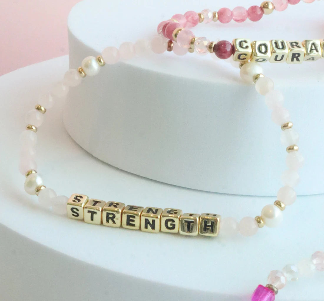 Strength Colorful Words Bracelet