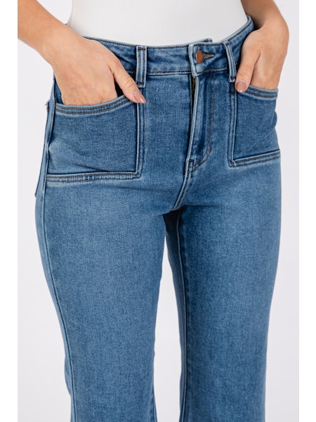 L.T.J. Sicily Square Front Pocket Scissor Hem Pant