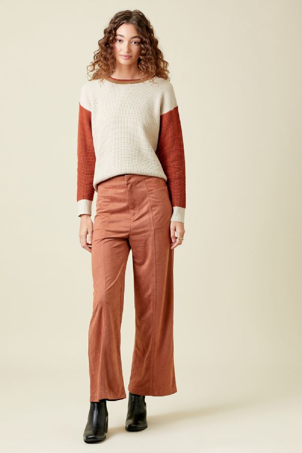 Mystree Color Blocked Thermal Sweater