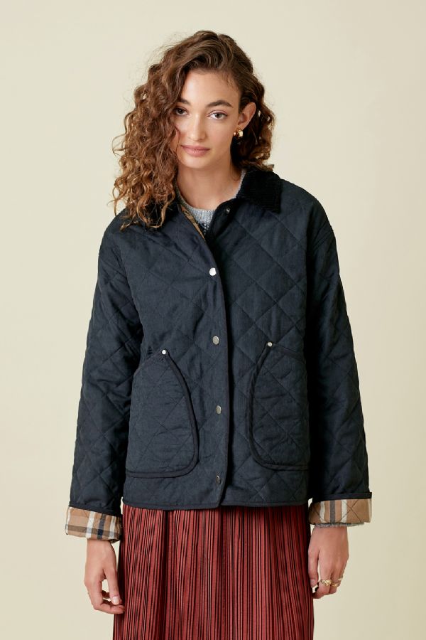 Mystree Contrast Quilted Jacket