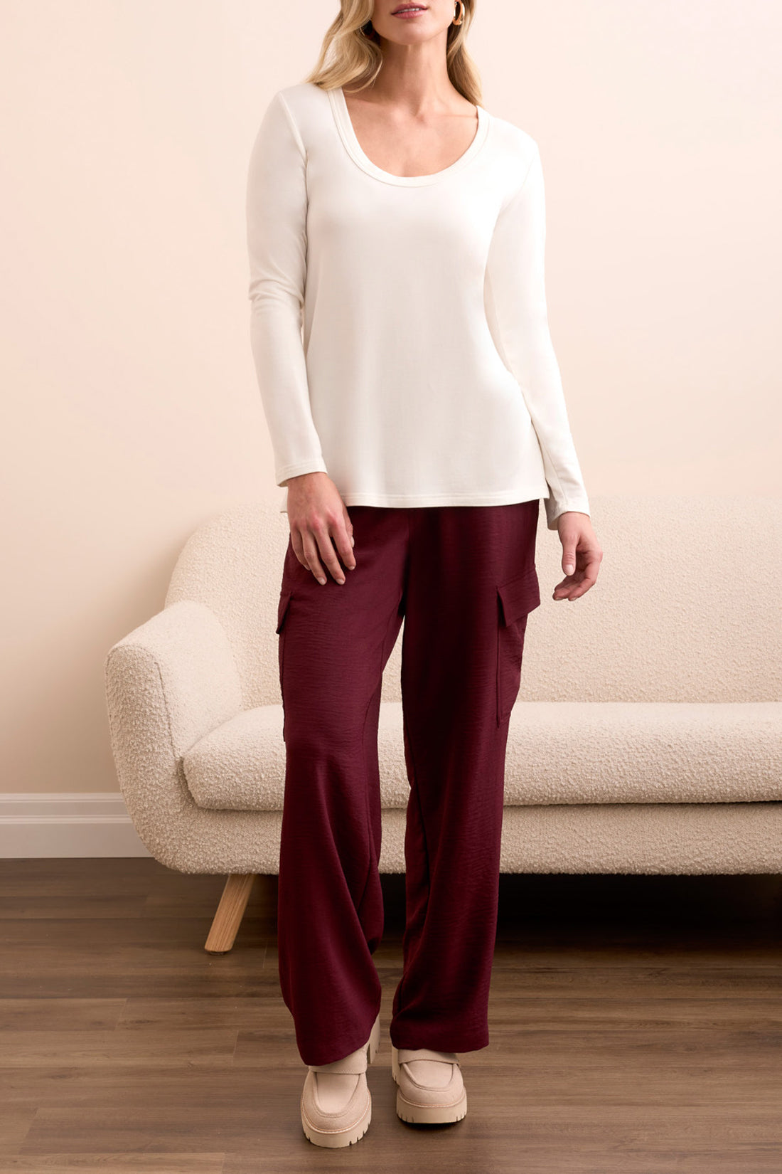 Tribal Scoop Neck Knit Top