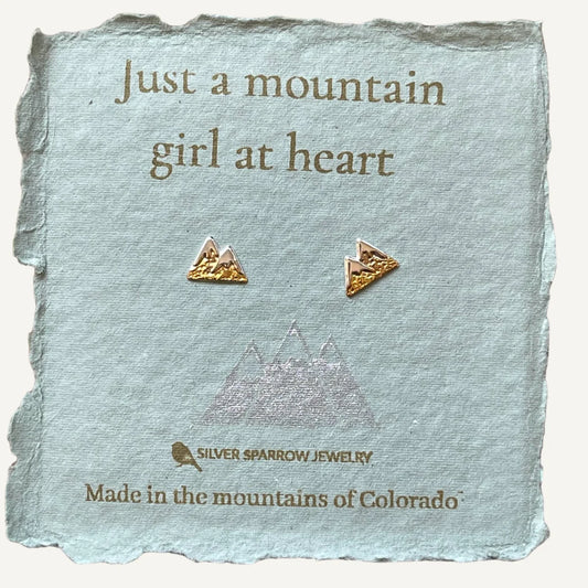Just A Mountain Girl At Heart, Gold Stud Earrings
