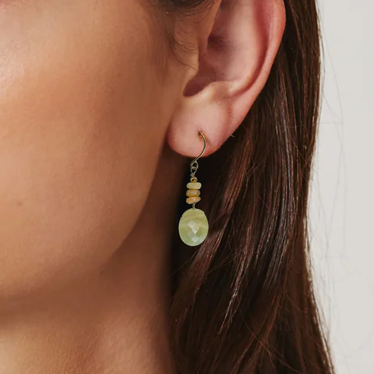 Oval Tiger Eye With Fire Opal Earrings