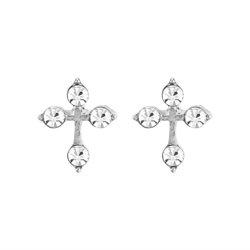 Silver Cross of Light Earrings