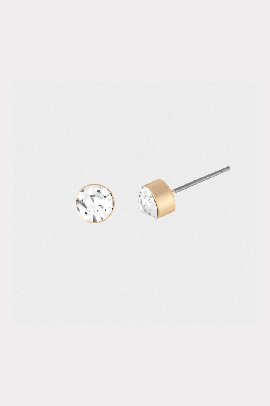 Gold Clear Stone Earrings