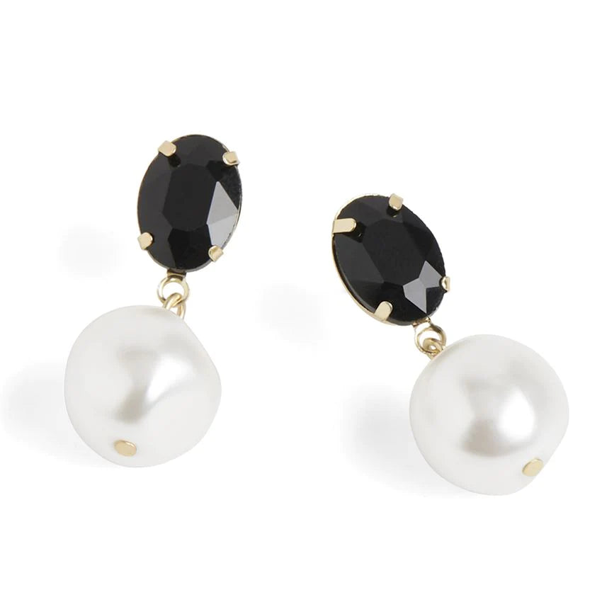 Whispers Gem Pearl Drop Earring - Multiple Color Options