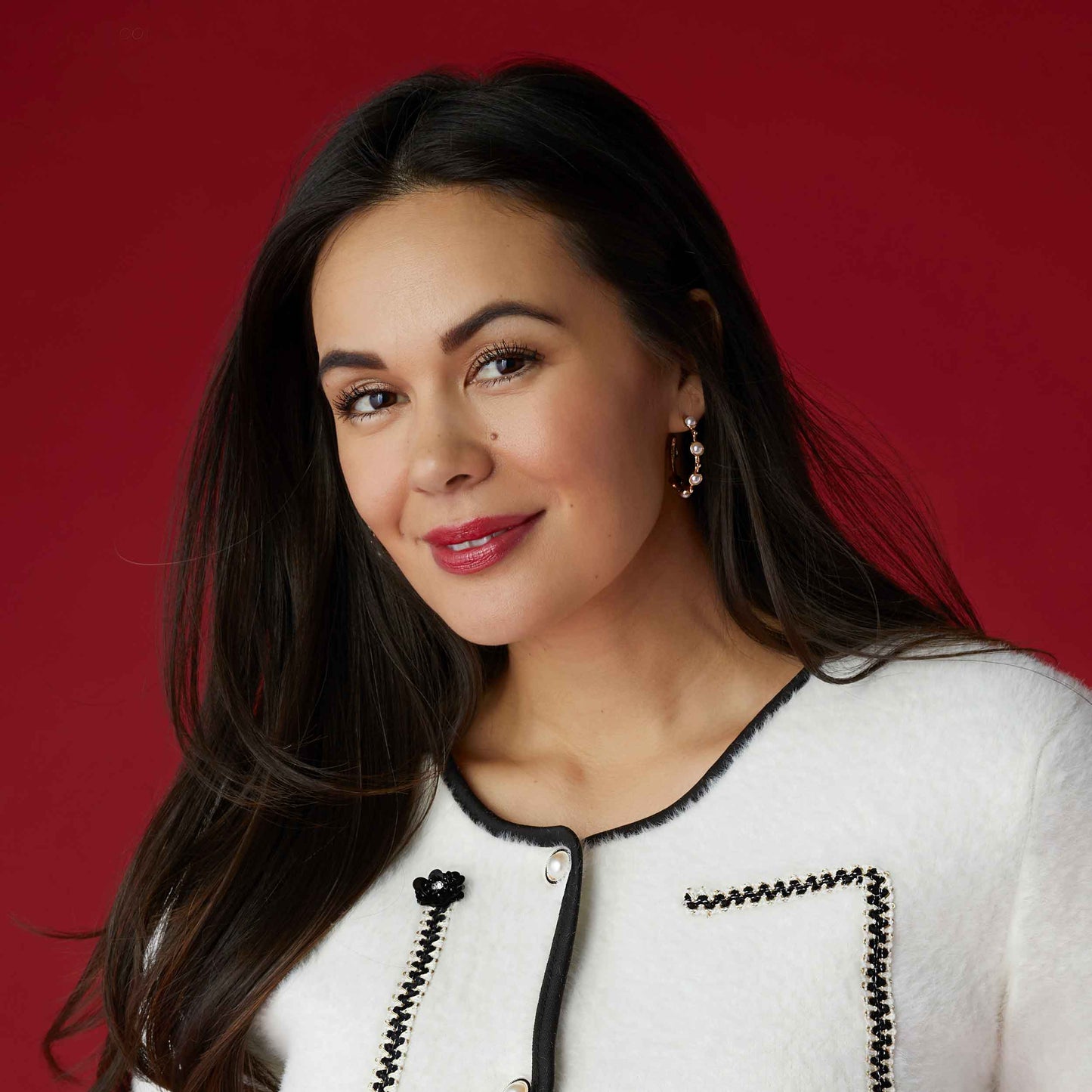 Pearl Studded Hoop Earrings