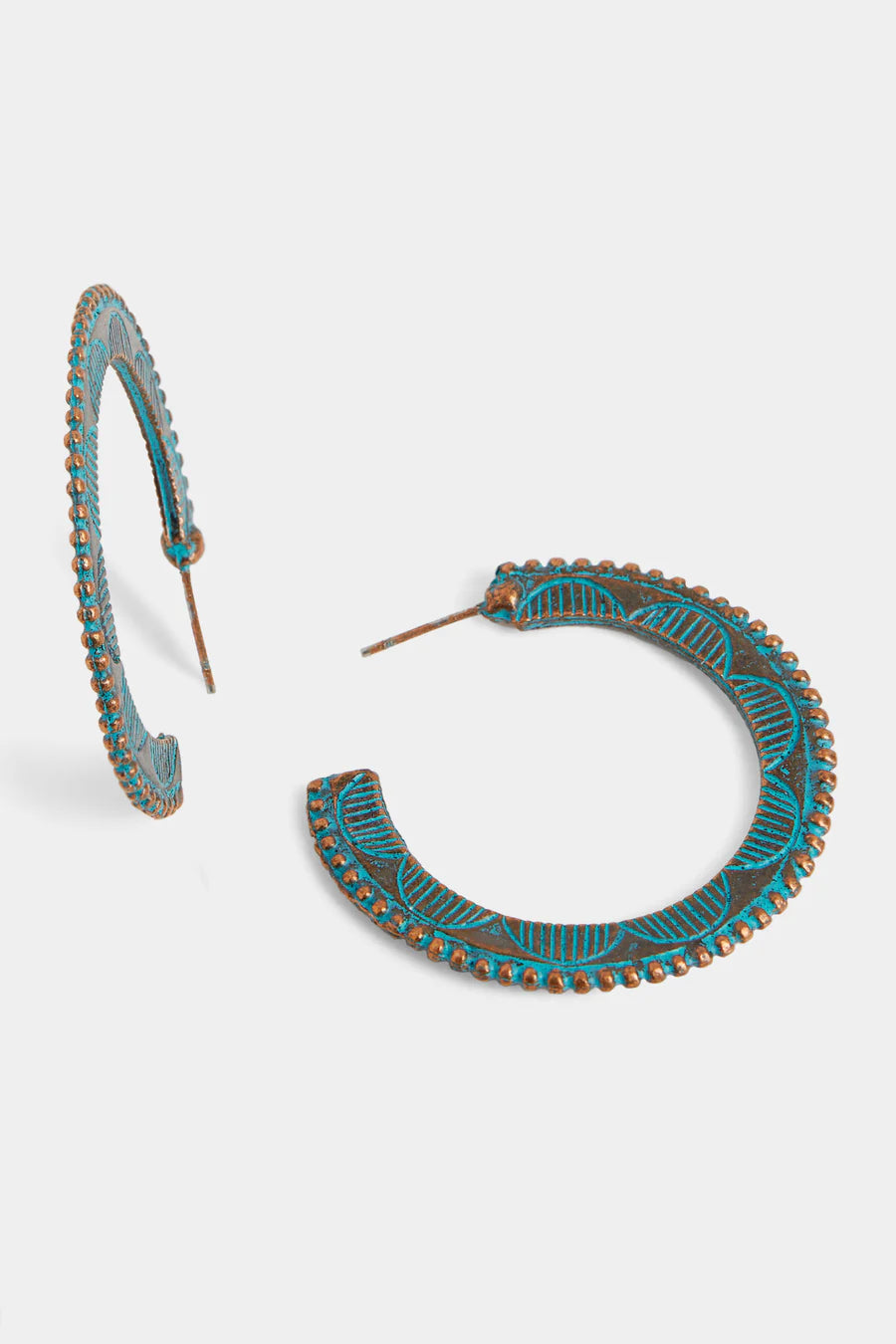 Whispers Rustic Etched Hoop Earrings