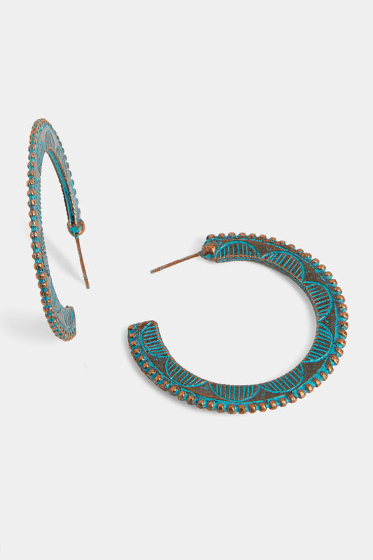 Whispers Rustic Etched Hoop Earrings