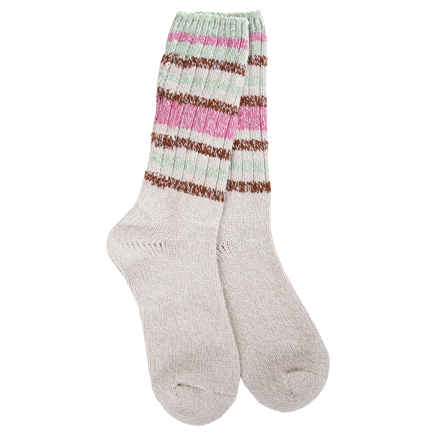 Weekend Ragg Crew Mushroom Stripe