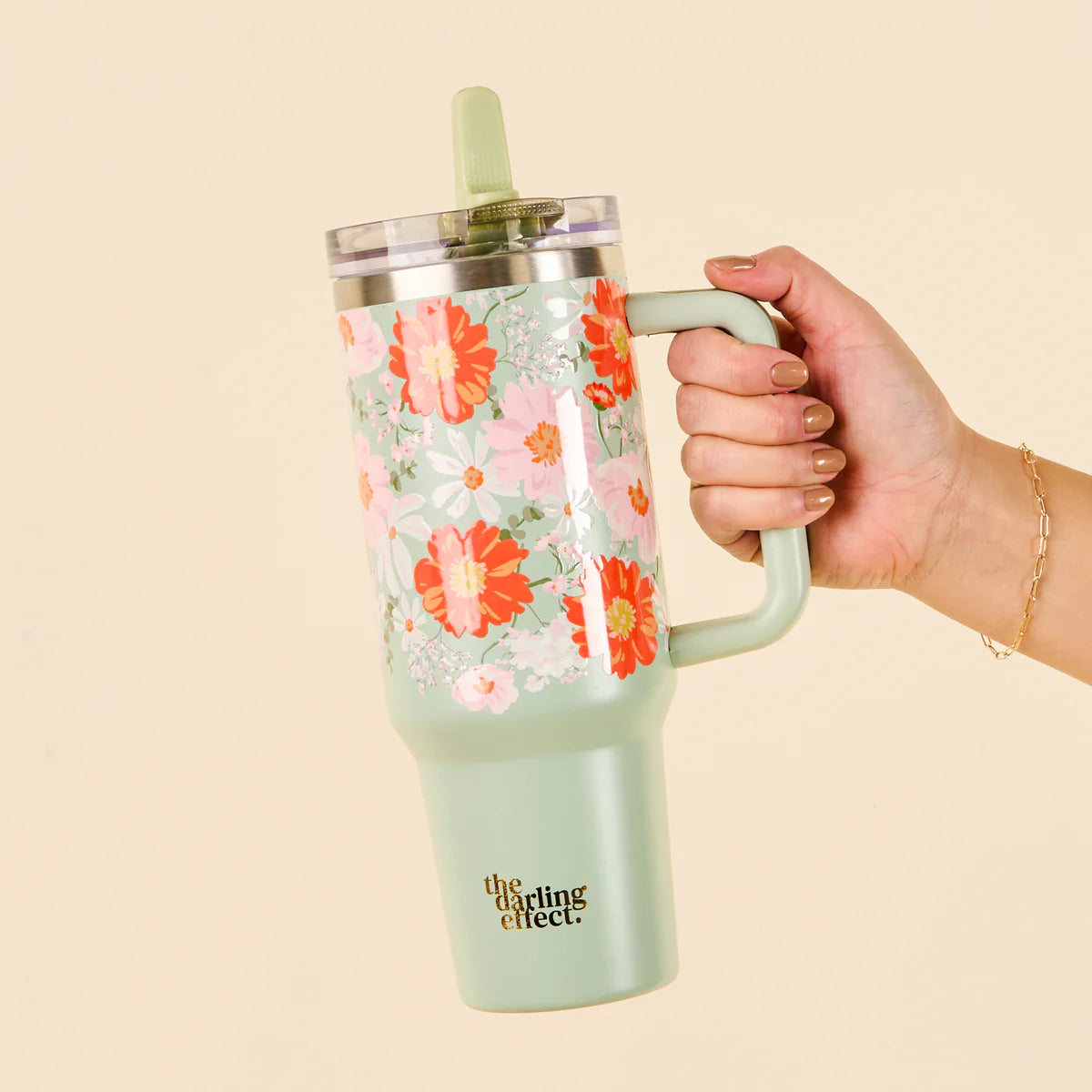 Bouquet Beauty 40 oz Lifestyle Flip Straw Tumbler
