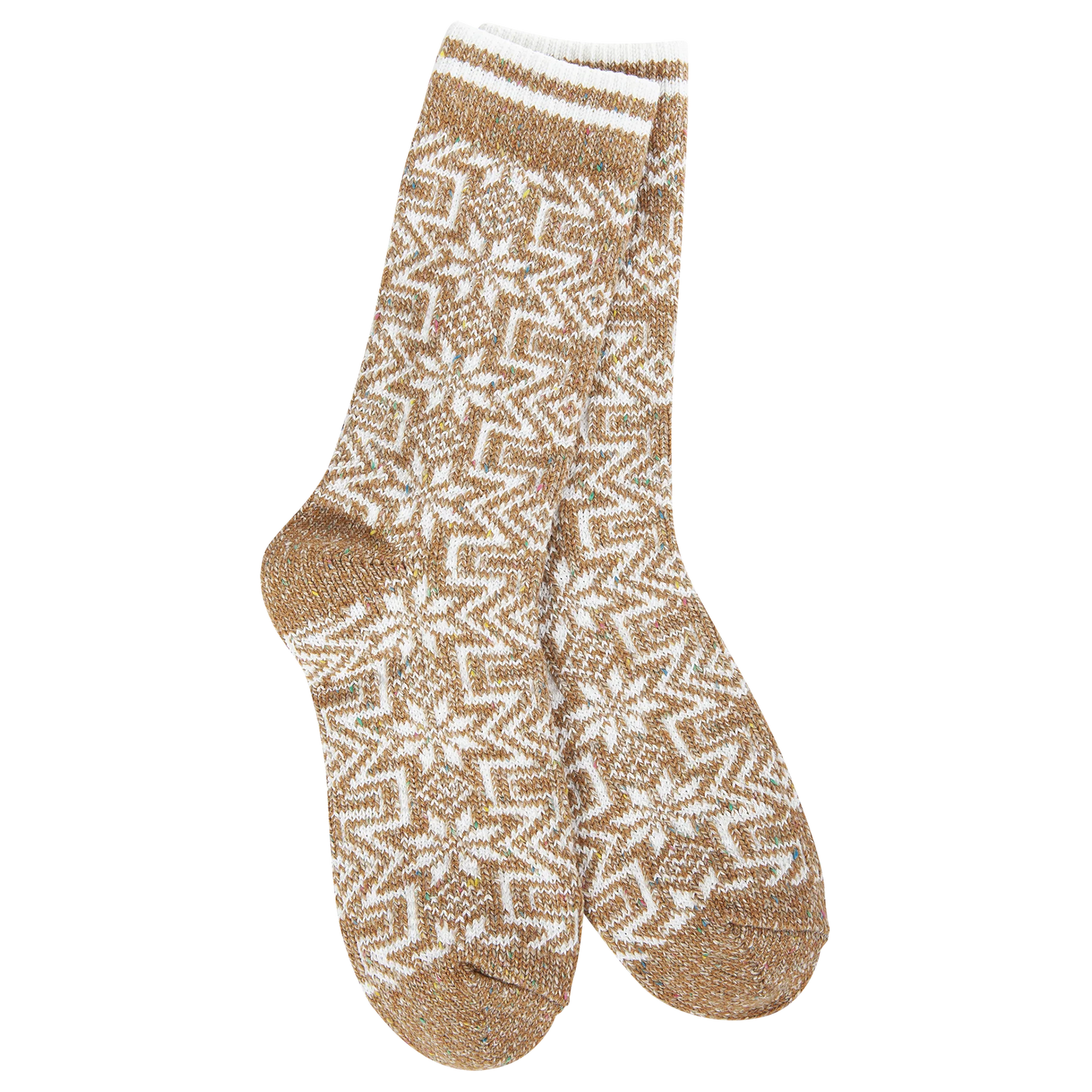 Worlds Softest Socks Holiday Confetti Crew Geo Gingerbread