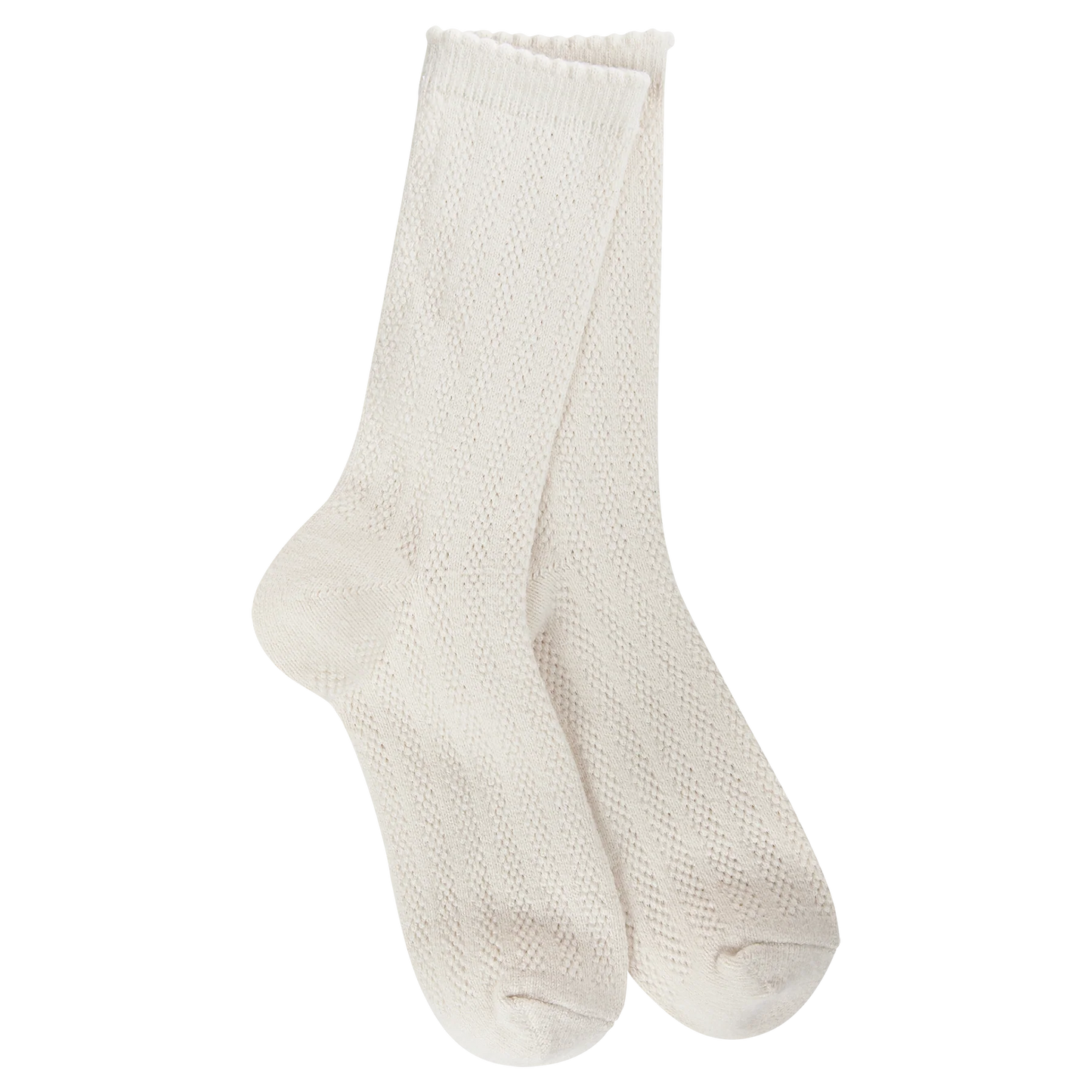 Weekend Pointelle Crew Beige