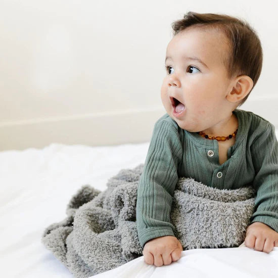 Saranoni Gray Bamboni Receiving Blanket