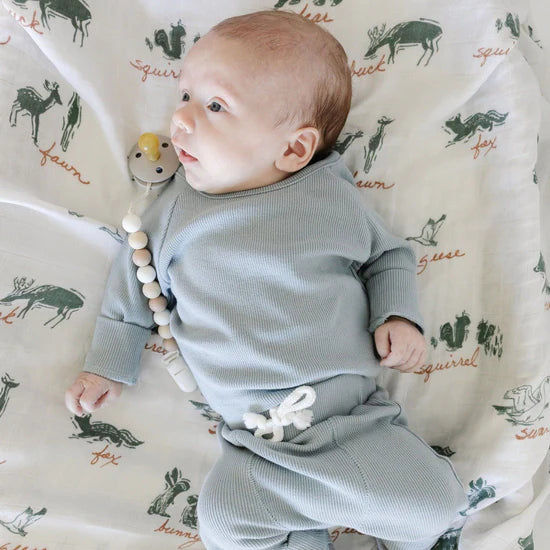 Saranoni Lakewood Animals Bamboo Rayon Muslin Swaddle