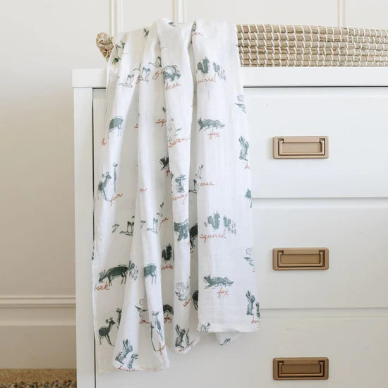Saranoni Lakewood Animals Bamboo Rayon Muslin Swaddle