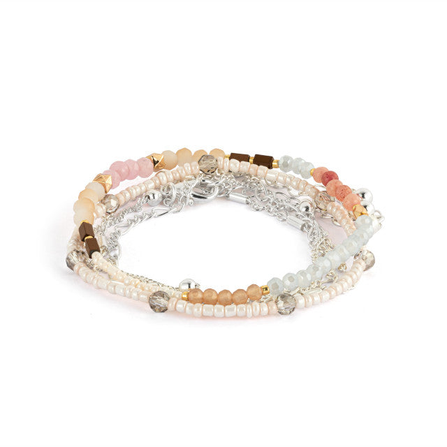 Bracelet Set of 5 - Multicolor Silver