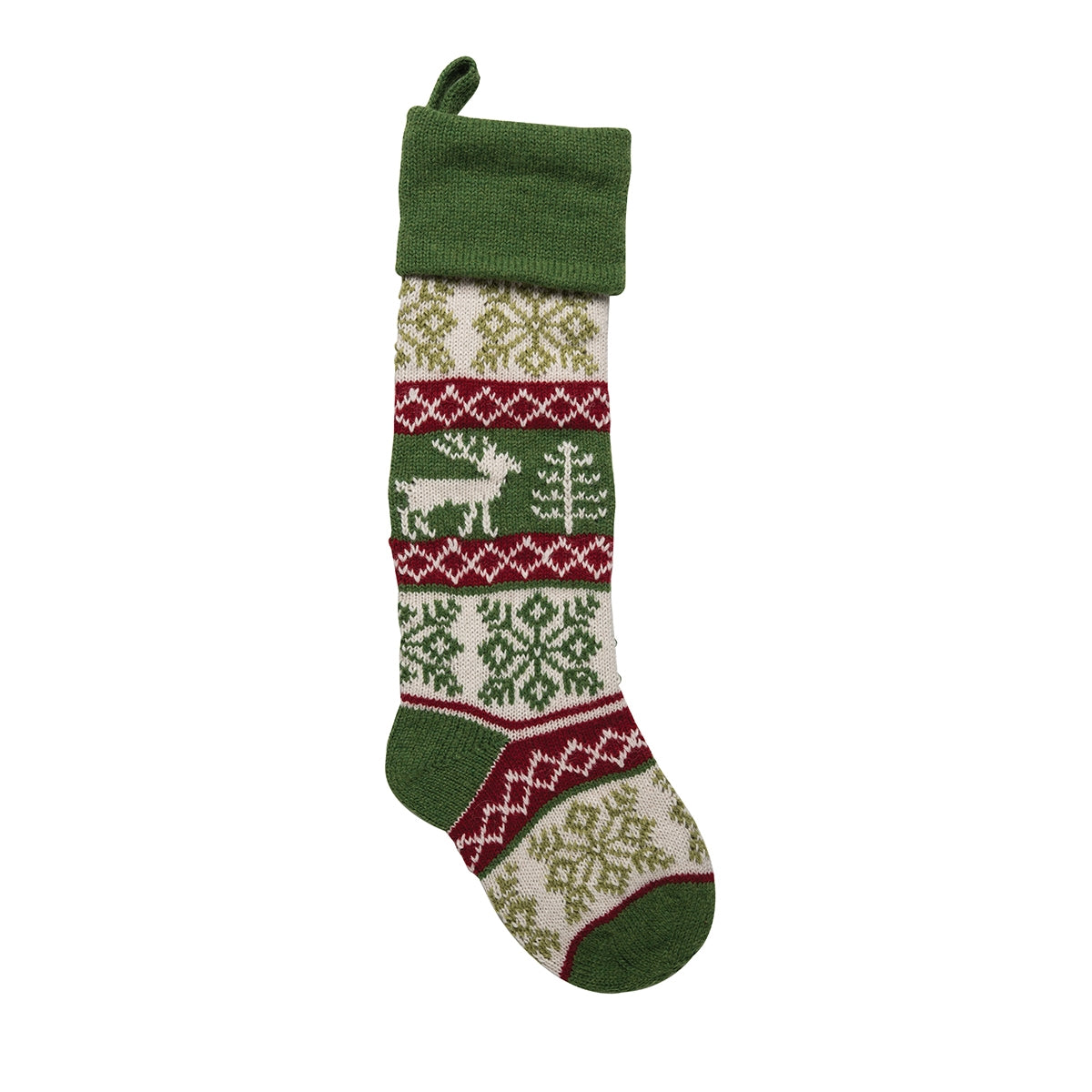 Noel Snowflake Knit Stocking