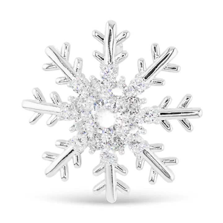 Silver Cz Snowflake Pin
