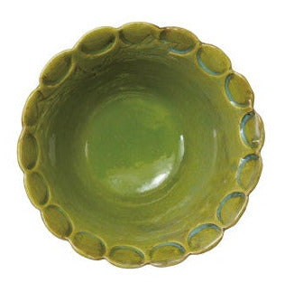 Debossed Stoneware Scalloped Bowl