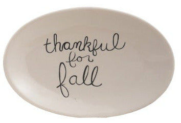 Stoneware Plate with Fall Saying