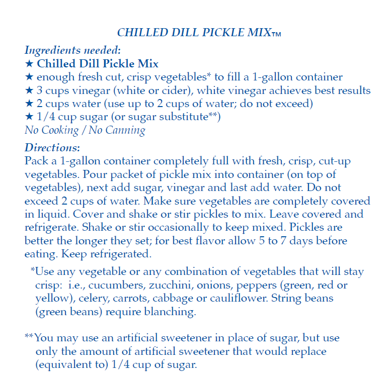 Chilled Dill Pickle Mix
