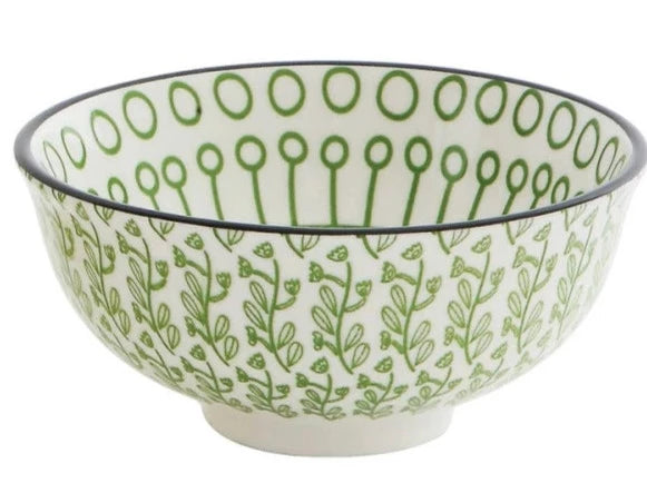 Hand-Stamped Stoneware Bowls