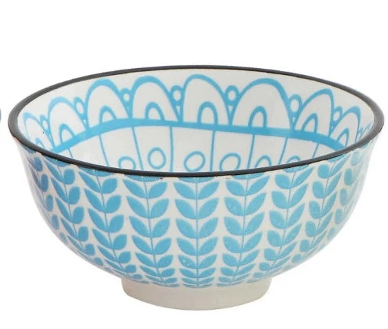 Hand-Stamped Stoneware Bowls