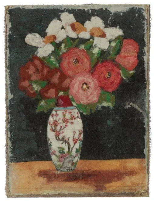 Canvas Wall Décor with Flowers in Vase