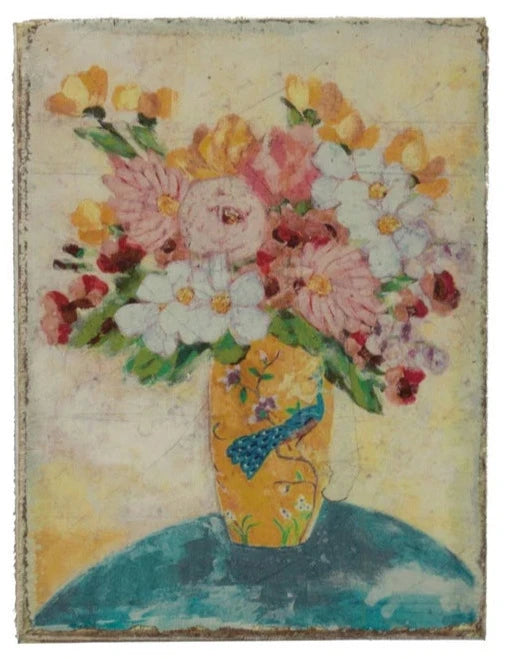 Canvas Wall Décor with Flowers in Vase
