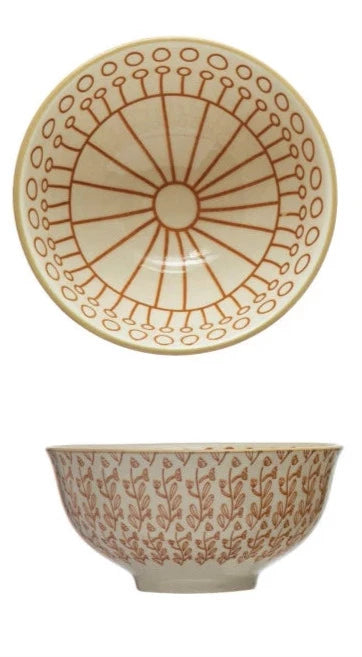 Stoneware Bowl With Pattern