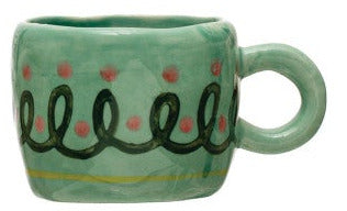 Hand-Painted Stoneware Espresso/Child's Mug