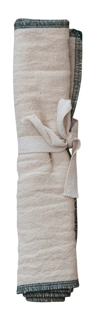 Cotton Double Cloth Burp Cloth With Contrasting Stitched Trim