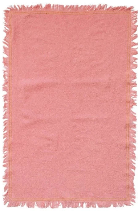 Woven Cotton Tea Towel With Fringe