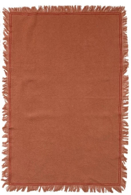 Woven Cotton Tea Towel With Fringe