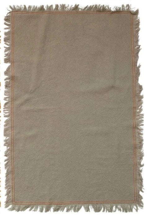 Woven Cotton Tea Towel With Fringe