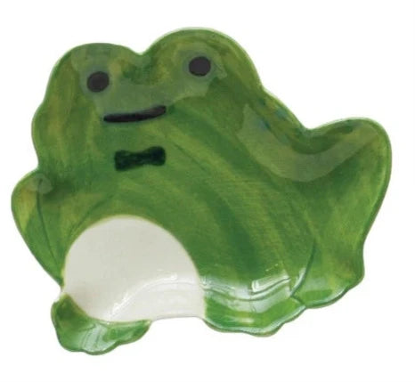 Hand Painted Stoneware Dish Frog