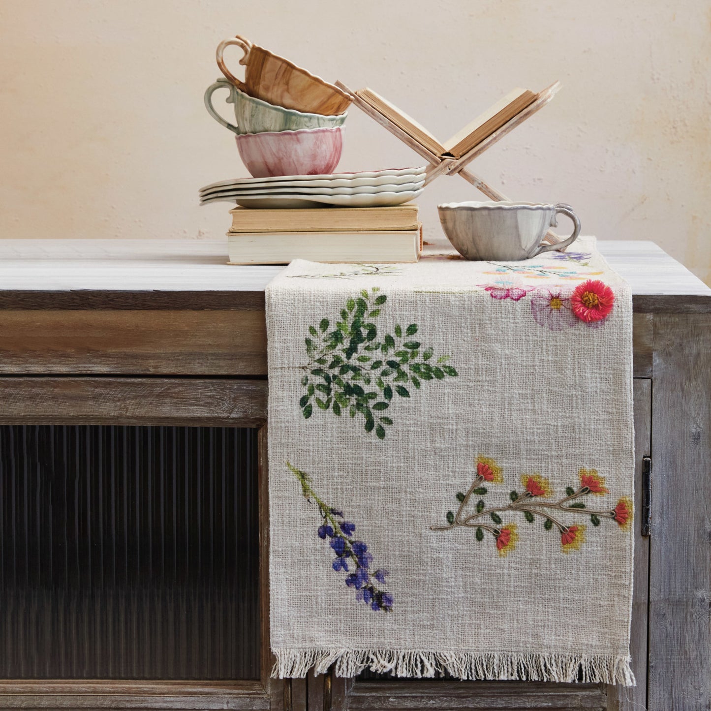 Cotton Slub Printed Table Runner