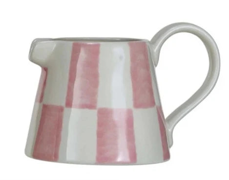 Hand Painted Stoneware Creamer Pink