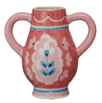 Hand-Painted Stoneware Urn