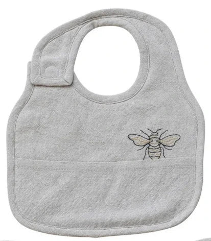 Embroidered Cotton & Linen Bib