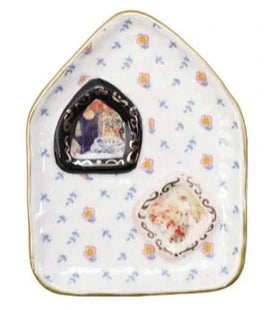 Hand-Painted Dish with Gold Electroplating