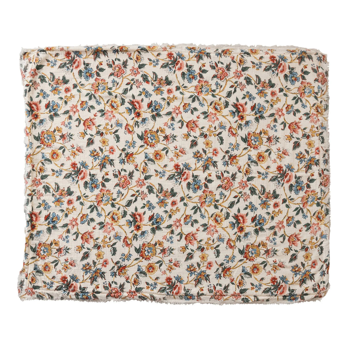 Woven Cotton Printed Throw With Sherpa Back