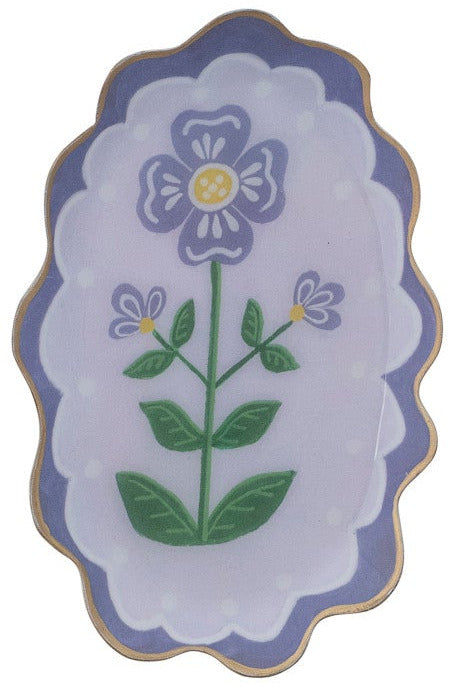 Enameled Metal Scalloped Tray