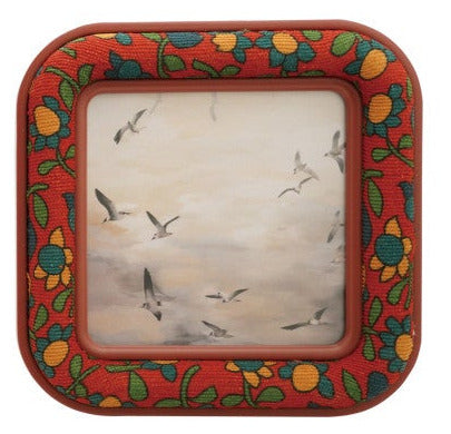 Fabric Photo Frame with Floral Pattern