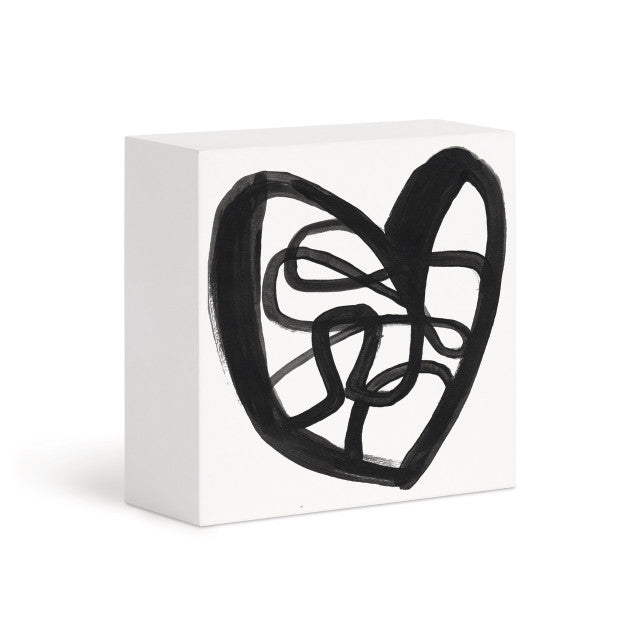 Squiggle Heart Wall Art - 4"sq