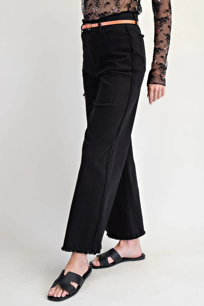 Easel Self Fray Washed Stretch Twill Pants