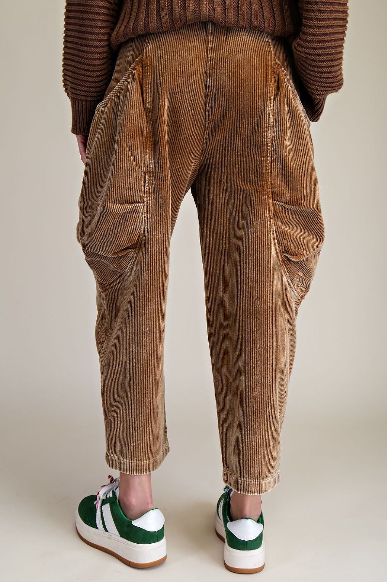 Easel Washed Corduroy Barrel Pants