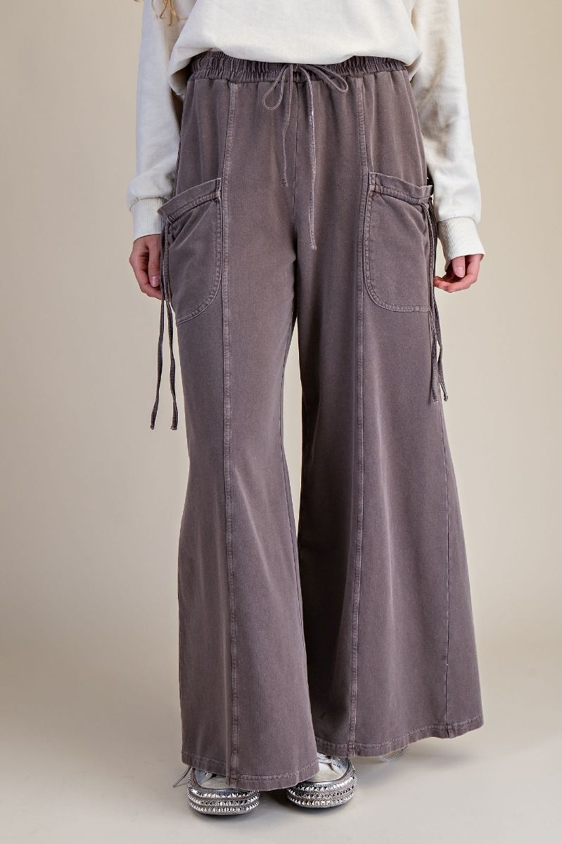 Easel Mineral Washed Terry Knit Pants